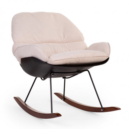 Fauteuil à bascule Lounge CHILDHOME Noir/écru