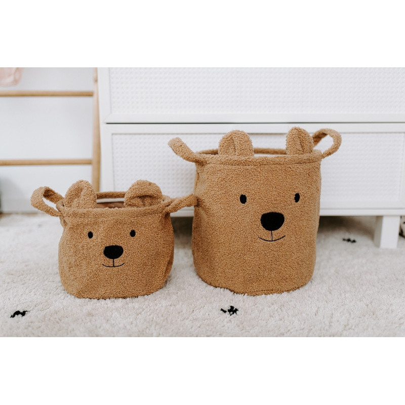 Lot de 3 paniers Teddy CHILDHOME Beige
