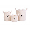 Lot de 3 paniers Teddy CHILDHOME Écru