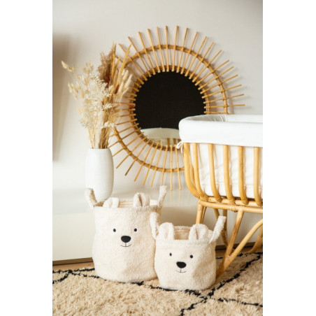 Lot de 3 paniers Teddy CHILDHOME Écru