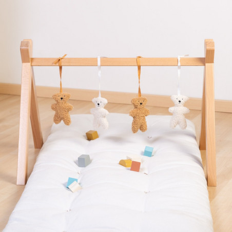 Lot de 4 oursons Teddy à suspendre CHILDHOME Beige/écru