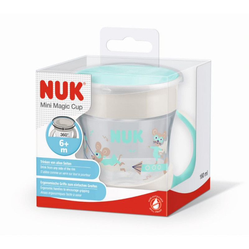 Tasse Mini Magic Cup avec poignées NUK Blanc