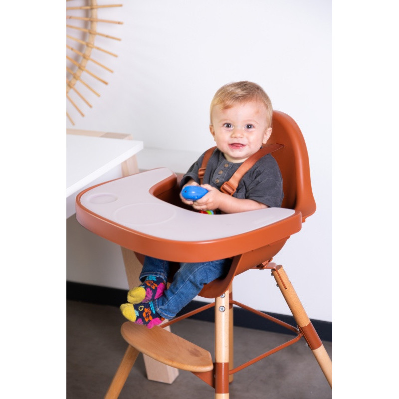 Chaise-haute Evolu 2 CHILDHOME Naturel/Terracotta