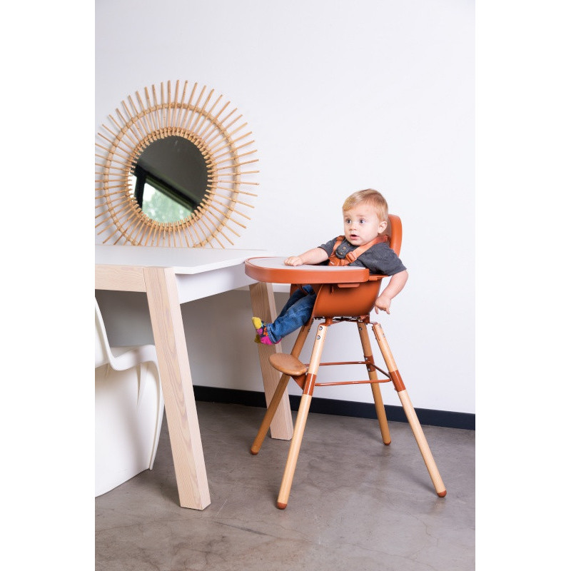 Chaise-haute Evolu 2 CHILDHOME Naturel/Terracotta