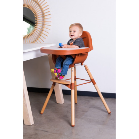 Chaise-haute Evolu 2 CHILDHOME Naturel/Terracotta