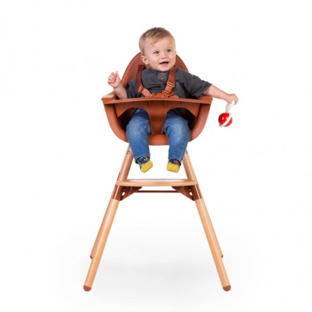 Chaise-haute Evolu 2 CHILDHOME Naturel/Terracotta