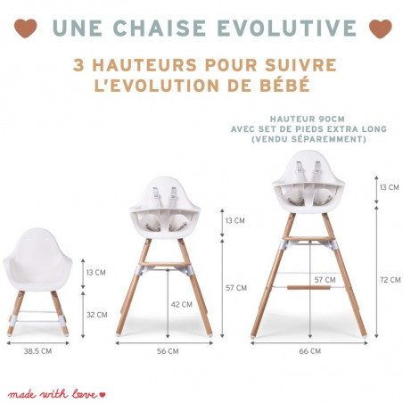 Set de pieds long pour chaise Evolu CHILDHOME Naturel/Menthe