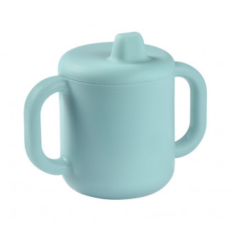 Tasse d'apprentissage en silicone BEABA Blue