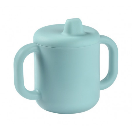 Tasse d'apprentissage en silicone BEABA Blue