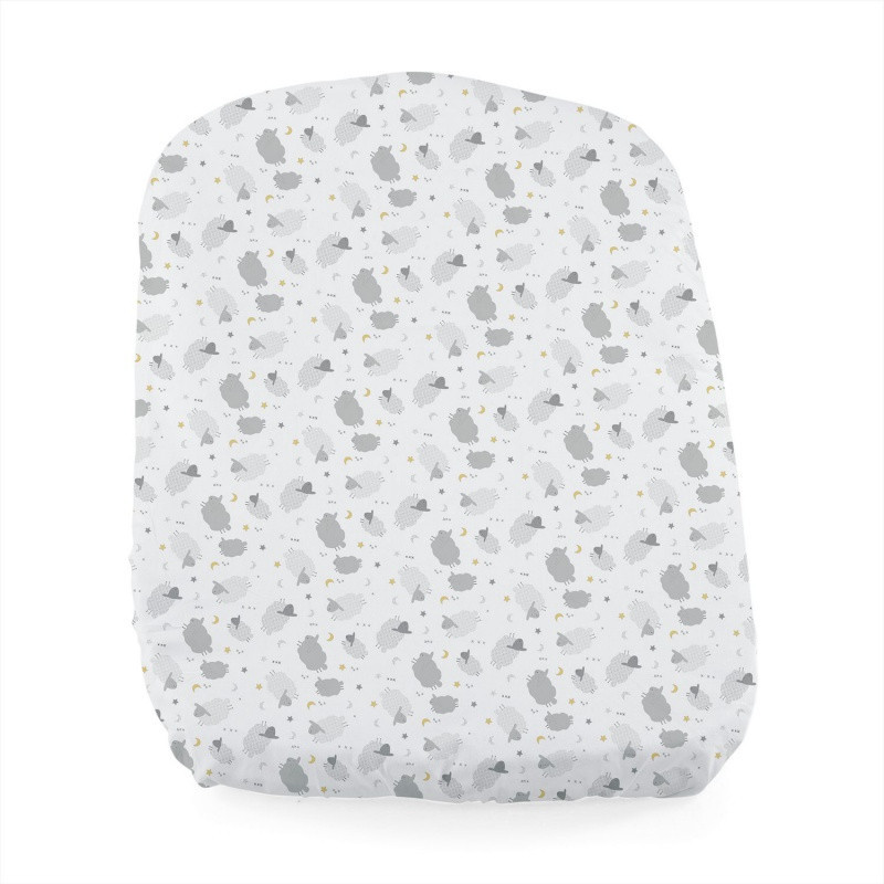 Lot 2 draps-housses pour Baby Hug CHICCO Grey sheep