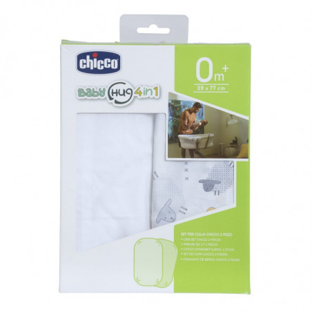 Lot 2 draps-housses pour Baby Hug CHICCO Grey sheep