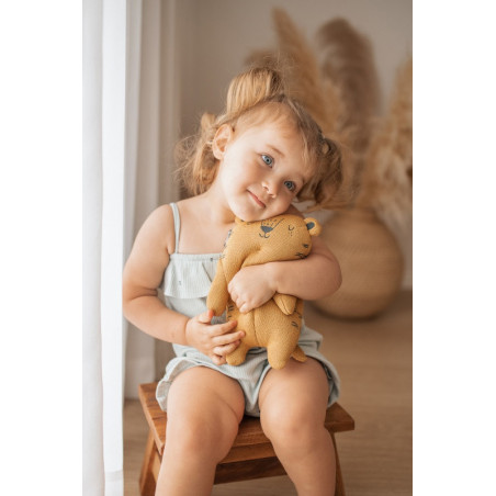 Doudou en tricot tigre MINENE Ocre