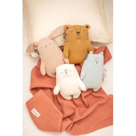 Doudou en tricot tigre MINENE Ocre