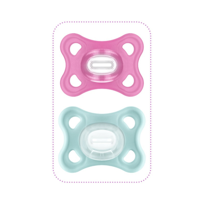 MLot de 2 sucettes comfort 2-12m MAM Rose
