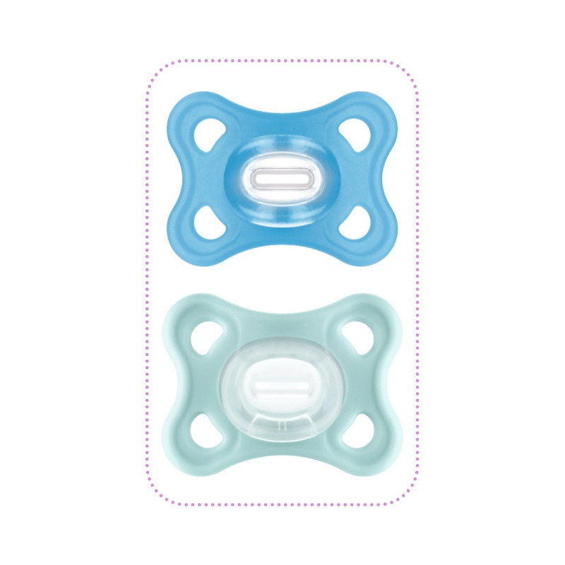 Lot de 2 sucettes comfort 2-12m MAM Bleu