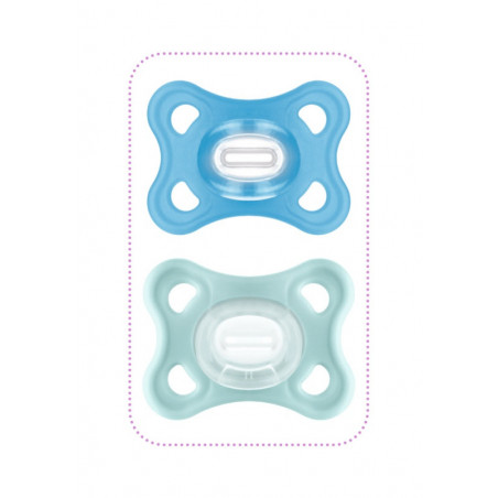 Lot de 2 sucettes comfort 2-12m MAM Bleu