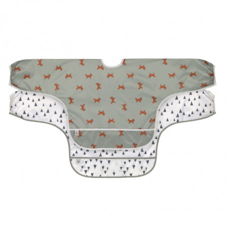 Lot de 2 bavoirs à manches avec poche Little Forest LASSIG Renard olive