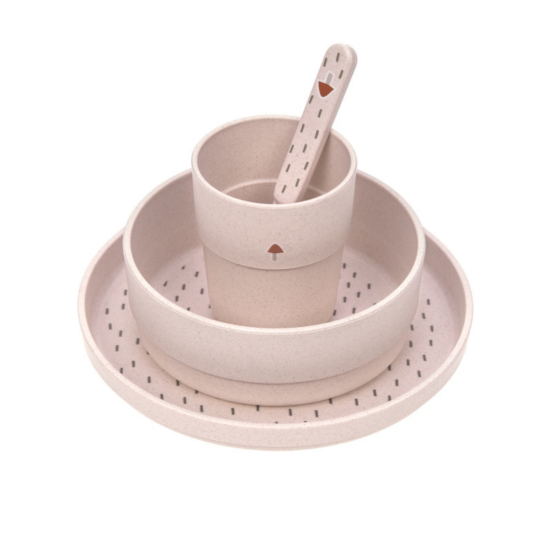 Coffret repas 4 pièces Little Forest LASSIG Lapin rose