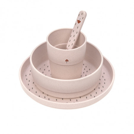 Coffret repas 4 pièces Little Forest LASSIG Lapin rose