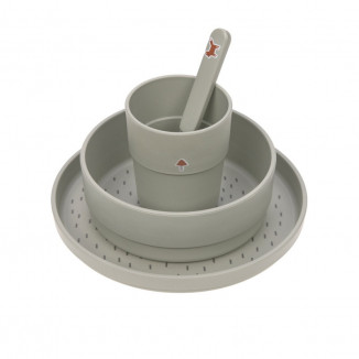 Coffret repas 4 pièces Little Forest LASSIG Renard olive