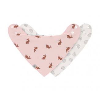 Lot de 2 bandanas Little forest LASSIG Lapin rose