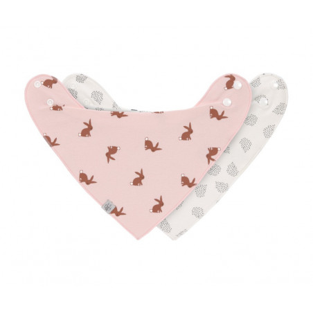 Lot de 2 bandanas Little forest LASSIG Lapin rose