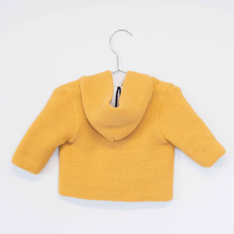 Manteau droit 6/12m Basic MLT Moutarde/Écru