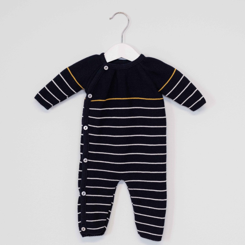 Combinaison recyclée 6/12m MLT Nocturne/Curry