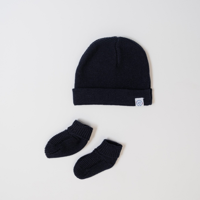 Ensemble bonnet et chaussons recyclés 0/1m MLT