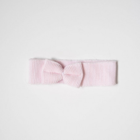 Bandeau avec nœud 1/3m MLT Rose layette