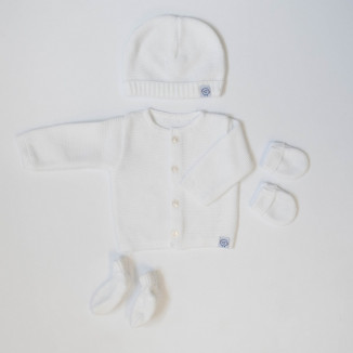 Lot de maternté en coton bio 0/1m MLT Blanc