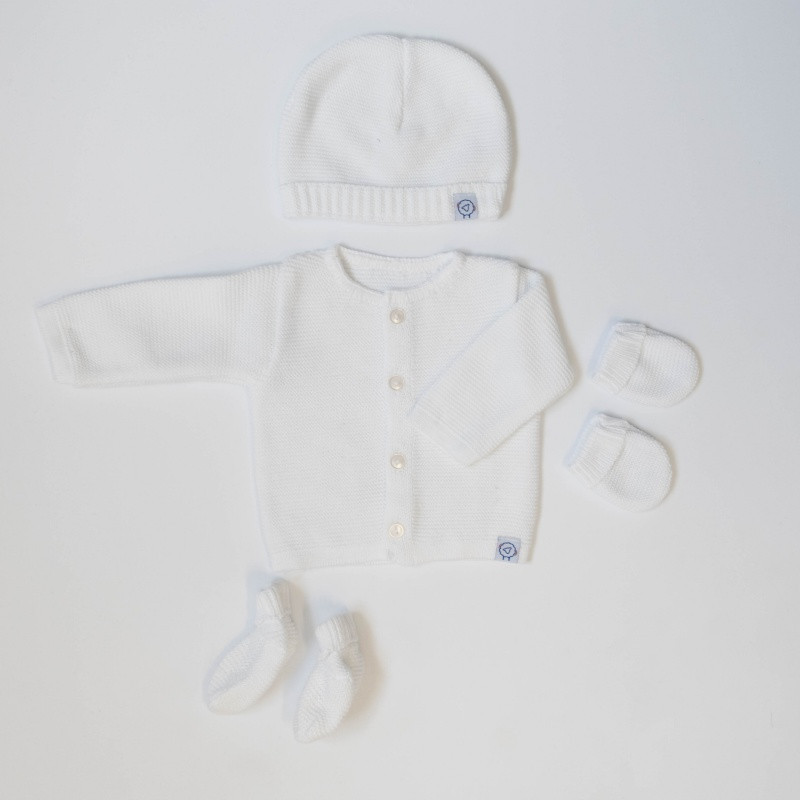 Lot de maternté en coton bio 0/1m MLT Blanc