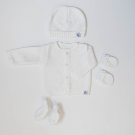 Lot de maternté en coton bio 0/1m MLT Blanc