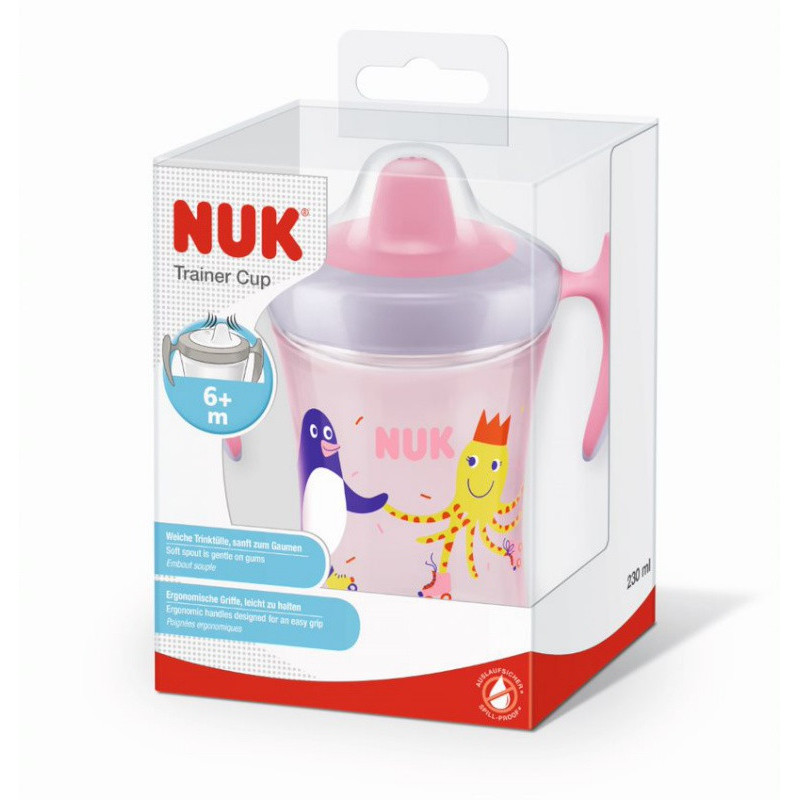 Tasse Trainer Cup avec poignées 6m+ NUK Rose