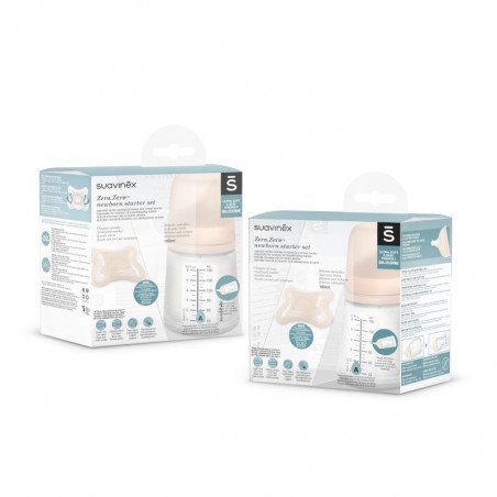 Coffret biberon Zéro.Zéro 180 ml + sucette SUAVINEX