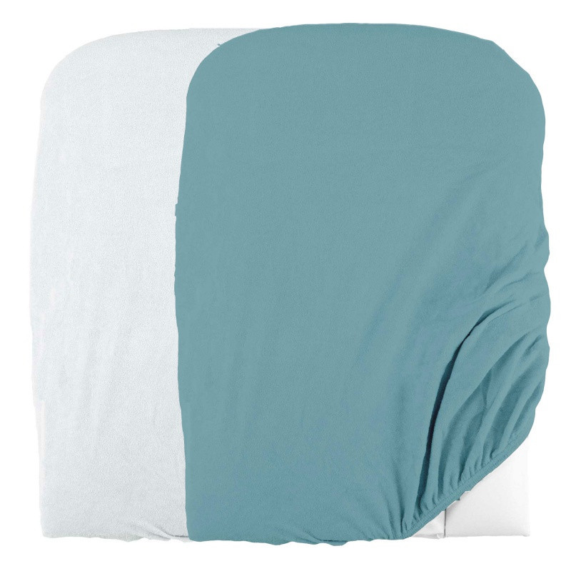 Lot de 2 housses de matelas à langer DOMIVA Blanc/Nile
