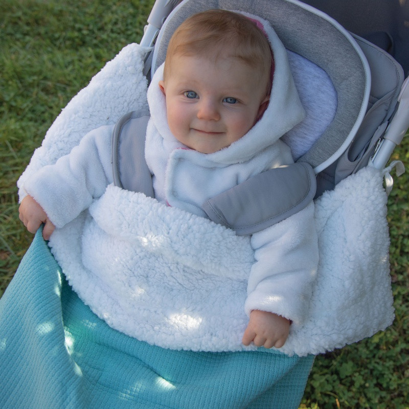 Couverture Fluffy avec attaches pour poussette 75x100 DOMIVA Nile