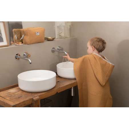 Trousse de toilette en nid d'abeille BB&CO Noisette