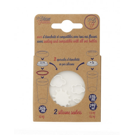 Lot de 2 opercules en silicones Nuage/Amour LE BIBERON FRANCAIS