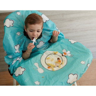 Bavoir intégral bébé et chaise haute GRABEASE Turquoise