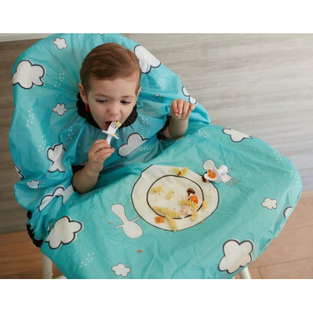 Bavoir intégral bébé et chaise haute GRABEASE Turquoise