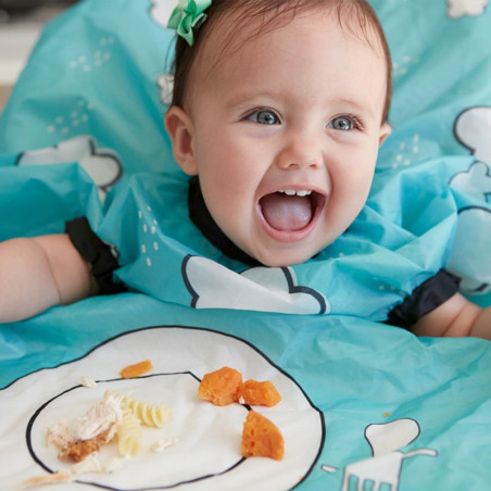 Bavoir intégral bébé et chaise haute GRABEASE Turquoise