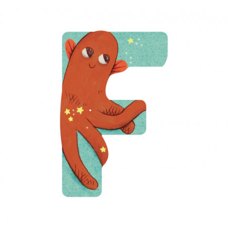 Lettre en bois "F" MOULIN ROTY Bleu