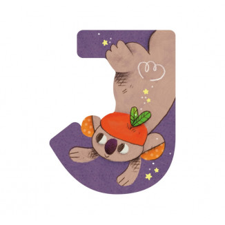 Lettre en bois "J" MOULIN ROTY Violet