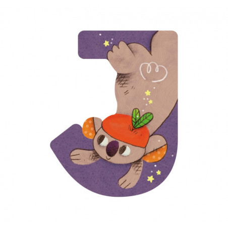 Lettre en bois "J" MOULIN ROTY Violet