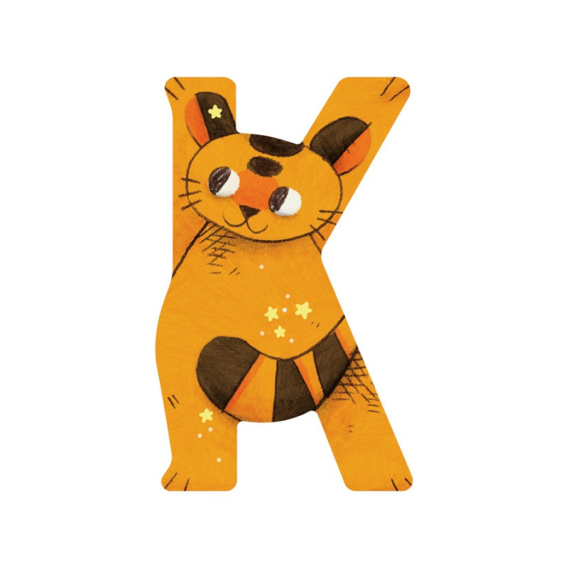 Lettre en bois "K" MOULIN ROTY Jaune