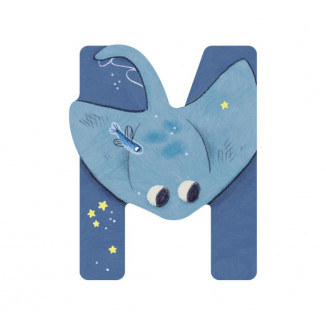 Lettre en bois "M" MOULIN ROTY Bleu
