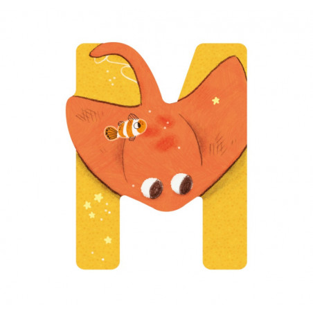 Lettre en bois "M" MOULIN ROTY Jaune