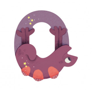 Lettre en bois "O" MOULIN ROTY Violet