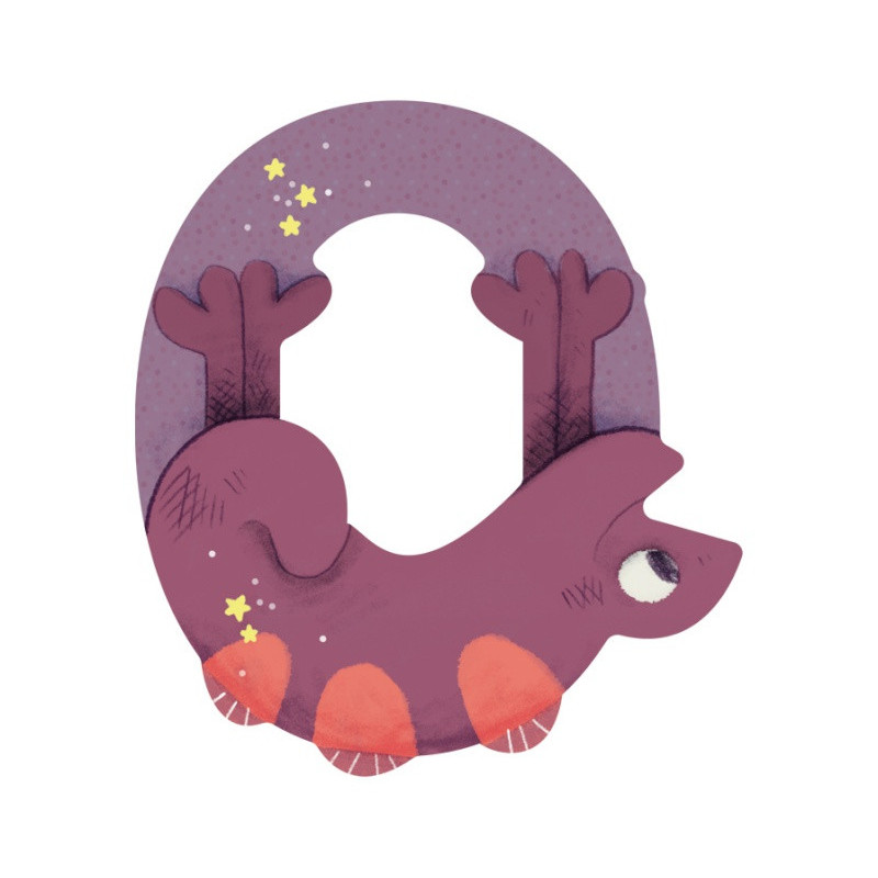 Lettre en bois "O" MOULIN ROTY Violet